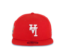Load image into Gallery viewer, Los Angeles Dodgers New Era MLB 59FIFTY 5950 Fitted Cap Hat Red Crown/Visor White Upside Down Logo 40th Anniversary Side Patch Gray UV