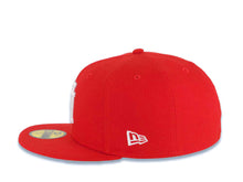 Load image into Gallery viewer, Los Angeles Dodgers New Era MLB 59FIFTY 5950 Fitted Cap Hat Red Crown/Visor White Upside Down Logo 40th Anniversary Side Patch Gray UV