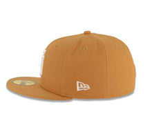 Load image into Gallery viewer, Los Angeles Dodgers New Era MLB 59FIFTY 5950 Fitted Cap Hat Light Brown Crown/Visor White Upside Down Logo Gray UV