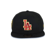 Load image into Gallery viewer, Los Angeles Dodgers New Era MLB 59FIFTY 5950 Fitted Cap Hat Black Crown/Visor Metallic Red/White/Gold Logo 17 Shohei Ohtani Side Patch Red UV