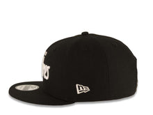Load image into Gallery viewer, San Diego Padres New Era MLB 9FIFTY 950 Snapback Cap Hat Black Crown/Visor White Text/Script Logo Gray UV