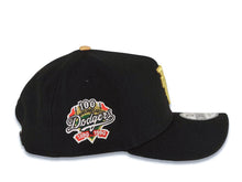 Load image into Gallery viewer, Los Angeles Dodgers New Era MLB 9FORTY 940 Adjustable A-Frame Cap Hat Black Crown/Visor Metallic Gold Upside Down Logo 100th Anniversary Green UV