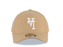 Load image into Gallery viewer, Los Angeles Dodgers New Era MLB 9FORTY 940 Adjustable A-Frame Cap Hat Khaki Crown/Visor White Upside Down Logo 60th Anniversary Side Patch Gray UV