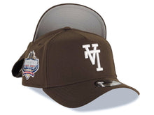 Load image into Gallery viewer, Los Angeles Dodgers New Era MLB 9FORTY 940 Adjustable A-Frame Cap Hat Brown Crown/Visor White Upside Down Logo Stadium Side Patch Gray UV