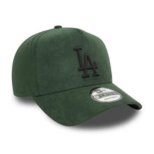 Load image into Gallery viewer, (Suede) Los Angeles Dodgers New Era MLB 9FORTY 940 Adjustable A-Frame Cap Hat Dark Green Crown/Visor Black Logo