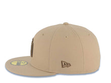 Load image into Gallery viewer, San Diego Padres New Era MLB 59FIFTY 5950 Fitted Cap Hat Khaki Crown/Visor Brown Logo 25th Anniversary Side Patch Gray UV