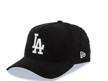 Load image into Gallery viewer, (Corduroy) Los Angeles Dodgers New Era MLB 9FORTY 940 Adjustable A-Frame Cap Hat Black Crown/Visor White Logo Stadium Side Patch Gray UV