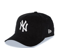 Load image into Gallery viewer, (Corduroy) New York Yankees New Era MLB 9FORTY 940 Adjustable A-Frame Cap Hat Black Crown/Visor White Logo 1998 World Series Side Patch Gray UV