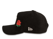 Load image into Gallery viewer, (Corduroy) San Diego Padres New Era MLB 9FORTY 940 Adjustable A-Frame Cap Hat Black Crown/Visor White Logo With Rose 40th Anniversary Side Patch