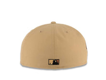 Load image into Gallery viewer, Los Angeles Dodgers New Era MLB 59FIFTY 5950 Fitted Cap Hat Khaki Crown/Visor Black Logo With Metallic Orange Flame Stadium Side Patch