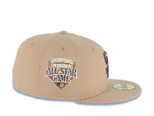 Load image into Gallery viewer, San Diego Padres New Era MLB 59FIFTY 5950 Fitted Cap Hat Khaki Crown/Visor Brown Logo 1992 All-Star Game Side Patch Gray UV