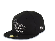 Load image into Gallery viewer, Mexico Aztec New Era WBC 59FIFTY 5950 Fitted Cap Hat Black Crown/Visor White Logo Mexico Flag Side Patch Gray UV