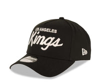 Load image into Gallery viewer, Los Angeles Kings New Era NHL 9FORTY 940 Adjustable A-Frame Cap Hat Black Crown/Visor White Script Logo 2x Champions Side Patch