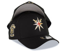 Load image into Gallery viewer, Las Vegas Golden Knights New Era 59FIFTY 5950 Fitted A-Frame Cap Hat Black Crown/Visor Red/Metallic Gold/White Logo 2017-2018 Inaugural Season Patch