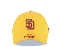 Load image into Gallery viewer, San Diego Padres New Era MLB 9FORTY 940 Adjustable A-Frame Cap Hat Yellow Crown/Visor Brown/Orange Logo 1998 World Series Side Patch Green UV