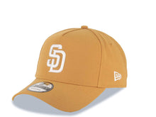 Load image into Gallery viewer, San Diego Padres New Era MLB 9FORTY 940 Adjustable A-Frame Cap Hat Tan Crown/Visor White Logo 25th Anniversary Side Patch Gray UV
