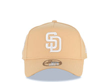 Load image into Gallery viewer, San Diego Padres New Era MLB 9FORTY 940 Adjustable A-Frame Cap Hat Khaki Crown/Visor White Logo 40th Anniversary Side Patch Gray UV