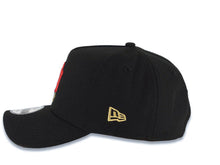 Load image into Gallery viewer, New York Yankees New Era MLB 9FORTY 940 Adjustable A-Frame Empire Cap Hat Black Crown/Visor Red/Metallic Gold/Black Logo 1998 World Series Side Patch