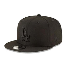 Load image into Gallery viewer, Los Angeles Dodgers New Era MLB 9FIFTY 950 Snapback Cap Hat Black Crown/Visor Black Logo 2024 World Series Champions Side Patch Gray UV
