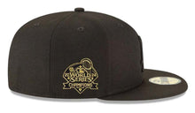 Load image into Gallery viewer, Los Angeles Dodgers New Era MLB 59FIFTY 5950 Fitted Cap Hat Black Crown/Visor Black Logo 2024 World Series Champions Side Patch Gray UV