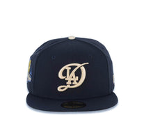 Load image into Gallery viewer, Los Angeles Dodgers New Era MLB 59FIFTY 5950 Fitted Cap Hat Navy Blue Crown/Visor Cream Logo 2024 World Series Champions Side Patch