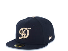 Load image into Gallery viewer, Los Angeles Dodgers New Era MLB 59FIFTY 5950 Fitted Cap Hat Navy Blue Crown/Visor Cream Logo 2024 World Series Champions Side Patch