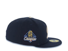 Load image into Gallery viewer, Los Angeles Dodgers New Era MLB 59FIFTY 5950 Fitted Cap Hat Navy Blue Crown/Visor Cream Logo 2024 World Series Champions Side Patch