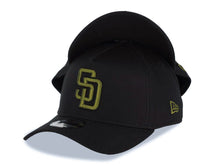 Load image into Gallery viewer, San Diego Padres New Era MLB 9FORTY 940 Adjustable A-Frame Cap Hat Black Crown/Visor Dark Green Logo