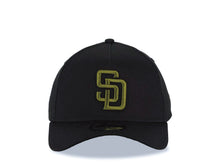 Load image into Gallery viewer, San Diego Padres New Era MLB 9FORTY 940 Adjustable A-Frame Cap Hat Black Crown/Visor Dark Green Logo