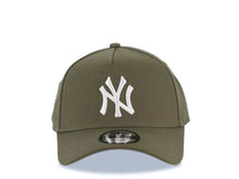 Load image into Gallery viewer, New York Yankees New Era MLB 9FORTY 940 Adjustable A-Frame Cap Hat Olive Green Crown/Visor White Logo 1998 World Series Side Patch