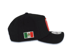 Load image into Gallery viewer, Mexico New Era WBC World Baseball Classic 9FORTY 940 Adjustable A-Frame Cap Hat Black Crown/Visor Team Color Logo Mexico Flag Side Patch Gray UV