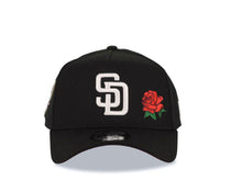 Load image into Gallery viewer, San Diego Padres New Era MLB 9FORTY 940 Adjustable A-Frame Cap Hat Black Crown/Visor White Logo With Rose 40th Anniversary Side Patch Red UV
