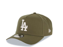 Load image into Gallery viewer, Los Angeles Dodgers New Era MLB 9FORTY 940 Adjustable A-Frame Cap Hat Olive Green Crown/Visor White Logo 40th Anniversary Side Patch Gray UV