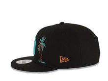 Load image into Gallery viewer, San Diego Padres New Era MLB 9FIFTY 950 Snapback Cap Hat Black Crown/Visor Teal/Metallic Brown Logo With Pal Trees 40th Anniversary Side Patch Teal UV