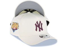 Load image into Gallery viewer, New York Yankees New Era MLB 9FORTY 940 Adjustable A-Frame Cap Hat White Crown/Visor Maroon Logo 2009 World Series Side Patch