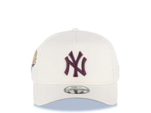 Load image into Gallery viewer, New York Yankees New Era MLB 9FORTY 940 Adjustable A-Frame Cap Hat White Crown/Visor Maroon Logo 2009 World Series Side Patch