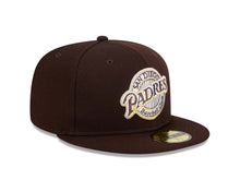 Load image into Gallery viewer, (Youth) San Diego Padres New Era MLB 59FIFTY 5950 Kid Fitted Cap Hat Brown Crown/Visor Brown/Yellow Baseball Club Logo (2025 Clubhouse)