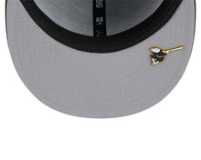 Load image into Gallery viewer, (Youth) San Diego Padres New Era MLB 59FIFTY 5950 Kid Fitted Cap Hat Brown Crown/Visor Brown/Yellow Baseball Club Logo (2025 Clubhouse)