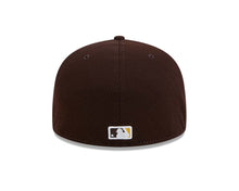 Load image into Gallery viewer, San Diego Padres New Era MLB 59FIFTY 5950 Fitted Cap Hat Brown Crown/Visor Brown/Yellow Baseball Club Logo (2025 Clubhouse)