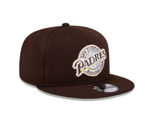 Load image into Gallery viewer, San Diego Padres New Era MLB 9FIFTY 950 Snapback Cap Hat Brown Crown/Visor Brown/Yellow Baseball Club Logo (2025 Clubhouse)