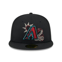 Load image into Gallery viewer, Arizona Diamondbacks New Era MLB 59FIFTY 5950 Fitted Cap Hat Black Crown/Visor Team Color Logo 2011 All-Star Game (State Stitch)
