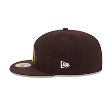 Load image into Gallery viewer, San Diego Padres New Era MLB 59FIFTY 5950 Fitted Cap Hat Brown Crown/Visor Yellow Logo 2016 All-Star Game (State Stitch)