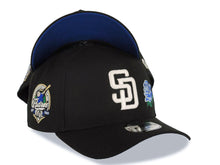 Load image into Gallery viewer, San Diego Padres New Era MLB 9FORTY 940 Adjustable A-Frame Cap Hat Black Crown/Visor White Logo With Rose 40th Anniversary Side Patch Royal Blue UV
