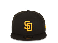 Load image into Gallery viewer, San Diego Padres New Era MLB 59FIFTY 5950 Fitted Cap Hat Black Crown/Visor Yellow Logo