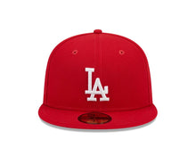 Load image into Gallery viewer, Los Angeles Dodgers New Era MLB 59FIFTY 5950 Fitted Cap Hat Red Crown/Visor White Logo 2020 World Series Side Patch