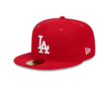 Load image into Gallery viewer, Los Angeles Dodgers New Era MLB 59FIFTY 5950 Fitted Cap Hat Red Crown/Visor White Logo 2020 World Series Side Patch
