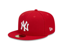 Load image into Gallery viewer, New York Yankees New Era MLB 59FIFTY 5950 Fitted Cap Hat Red Crown/Visor White Logo 2000 World Series Side Patch