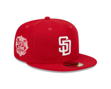 Load image into Gallery viewer, San Diego Padres New Era MLB 59FIFTY 5950 Fitted Cap Hat Red Crown/Visor White Logo 2016 All-Star Game Side Patch