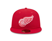 Load image into Gallery viewer, Detroit Red Wings New Era NHL 59FIFTY 5950 Fitted Cap Hat Red Crown/Visor White Logo