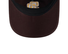 Load image into Gallery viewer, San Diego Padres New Era MLB 9TWENTY 920 Adjustable Trucker/Mesh Cap Hat Brown Crown/Visor Yellow Logo Script